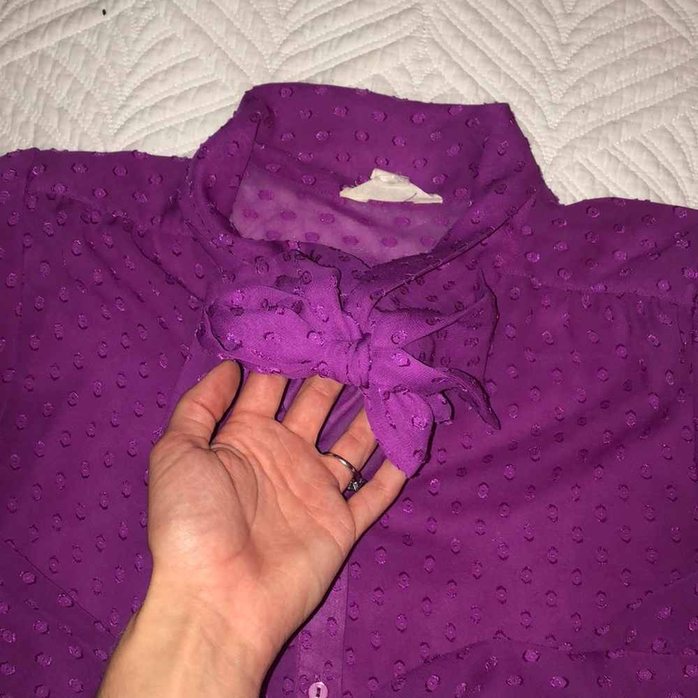 Forever 21 Essentials Tie Neck Shirt